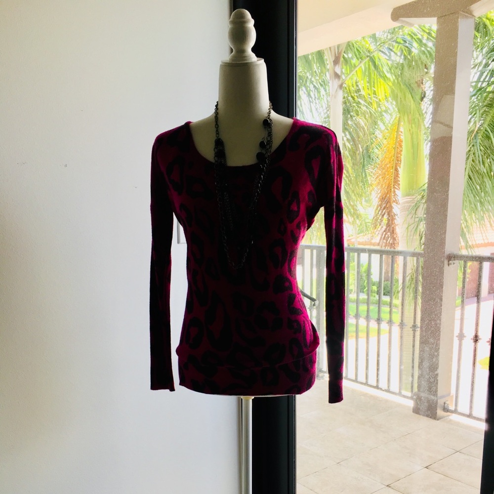 2b Bebe Purple animal print sweater